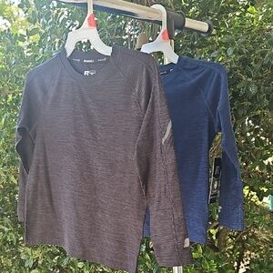 Boys XS 4-5 Russell Kids Long Sleeve Shirts Blue and Gray Tee Tshirts